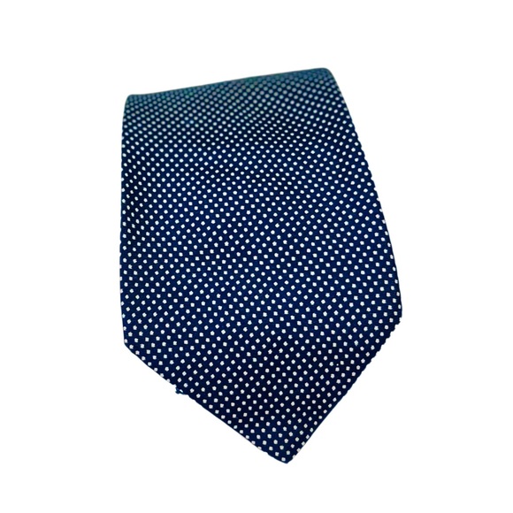 Christian Dior | All Silk Navy Polka Dot Tie - Picture 3 of 5